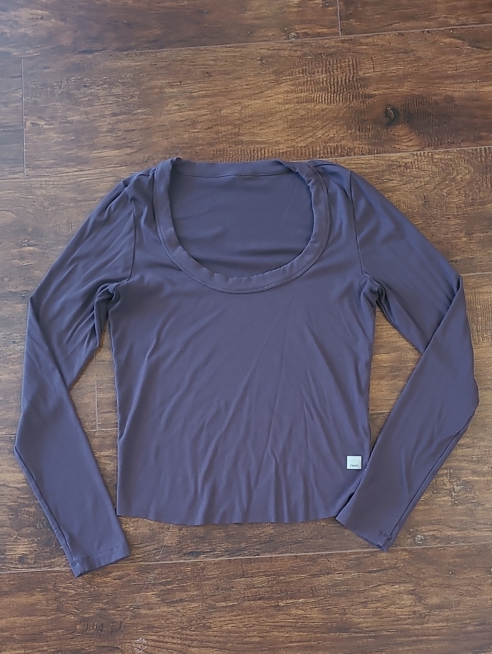 Vuori Scoop-Neck Long Sleeve Top in Deep Brown